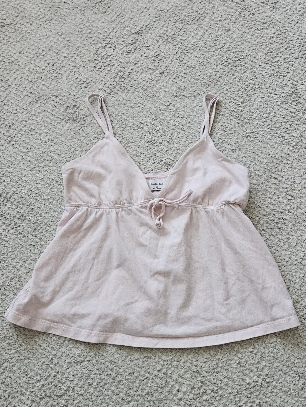 SUNDAY BEST CottonWhisk LouLou Camisole Baby Pink 100% Cotton XS Aritzia